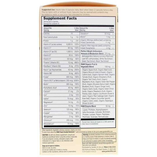 Vitamin Code Perfect Weight Whole Food Multivitamin, GOL